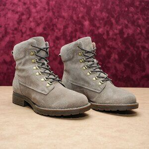 Born Women Codi Taupe Suede Lace-up Combat Boots size 9
